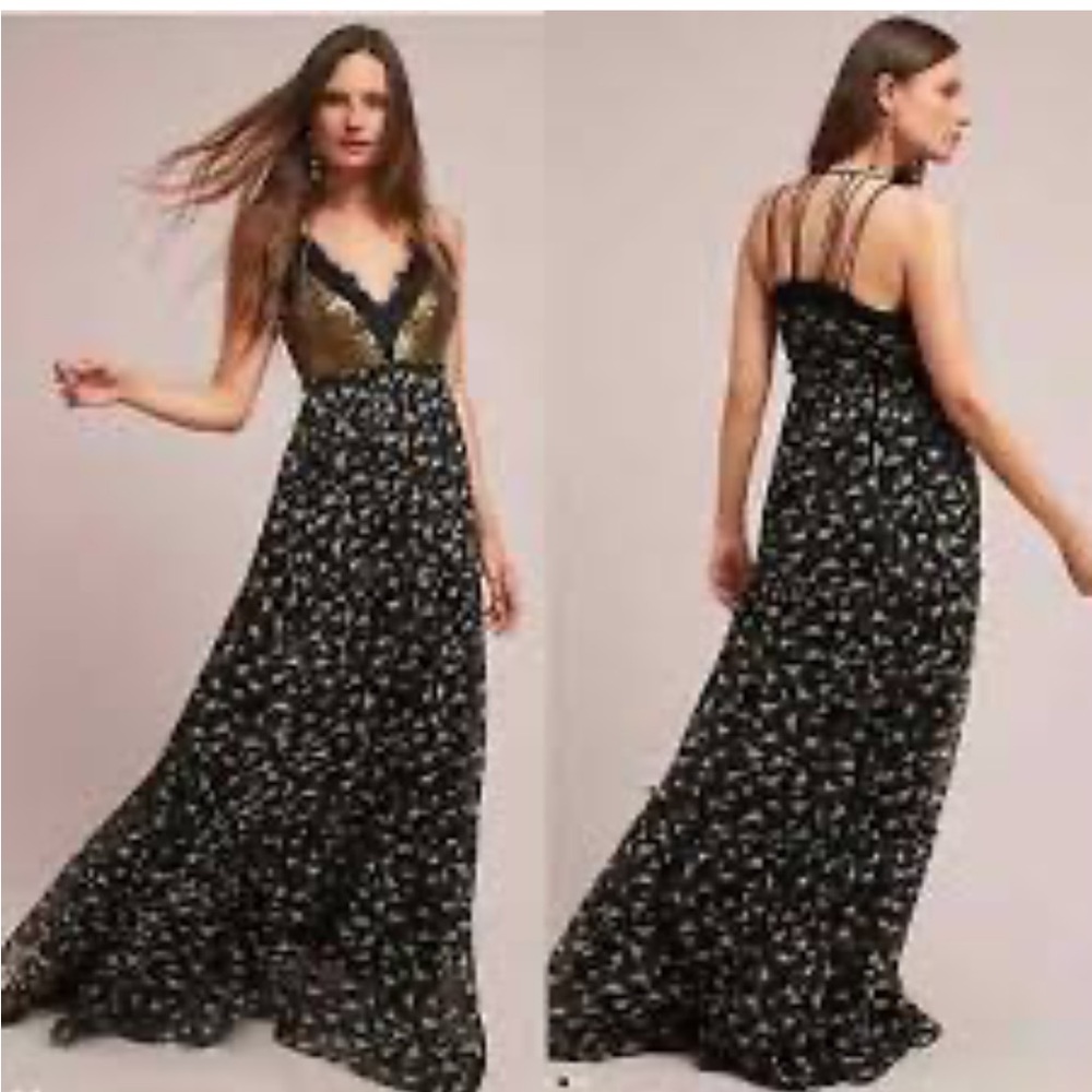 Anthropologie Ranna Gill Lakshmi maxi dress gown, size US 4